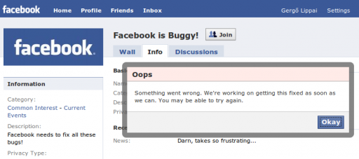 Facebook is buggy!